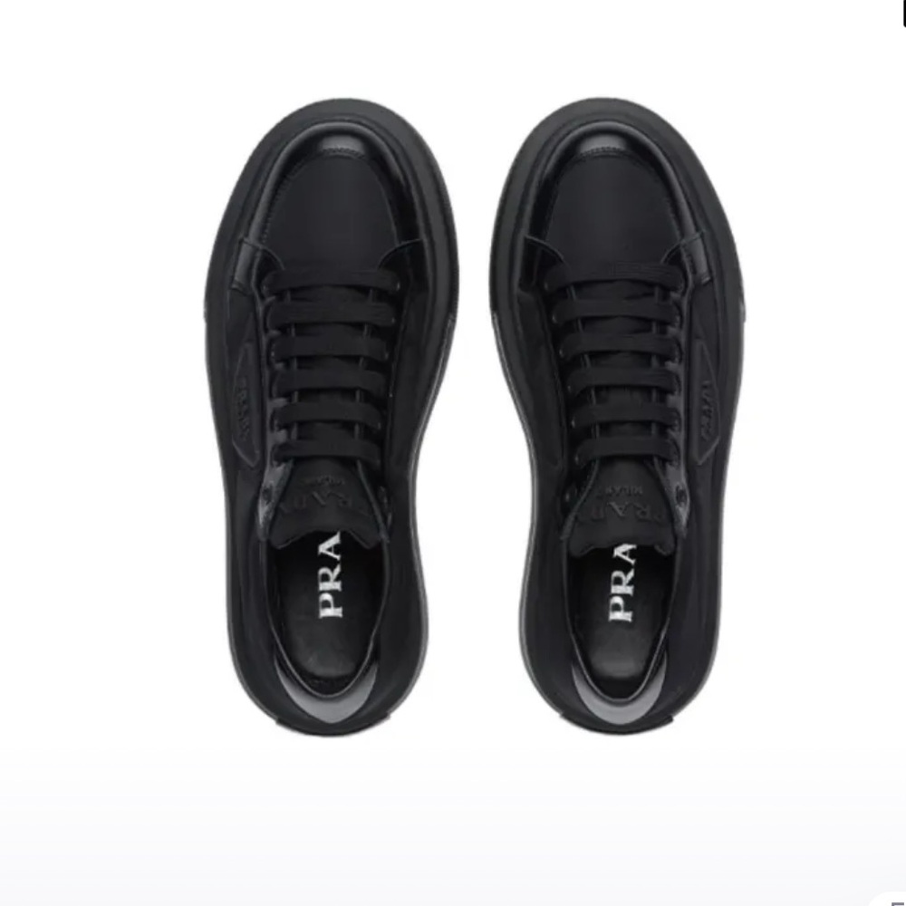 Prada Macro Re-Nylon and brushed leather sneakers